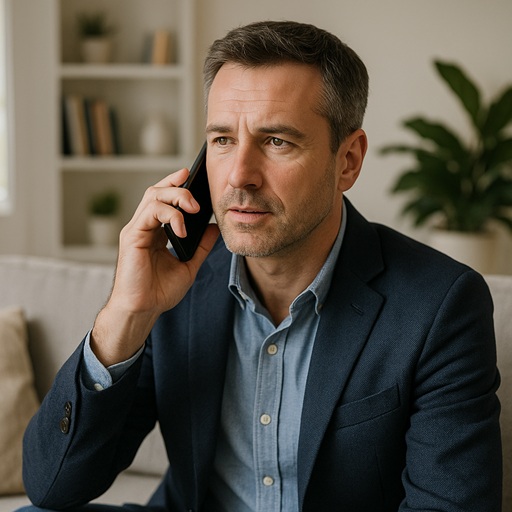 Landlord on phone booking Gas safety engineer
