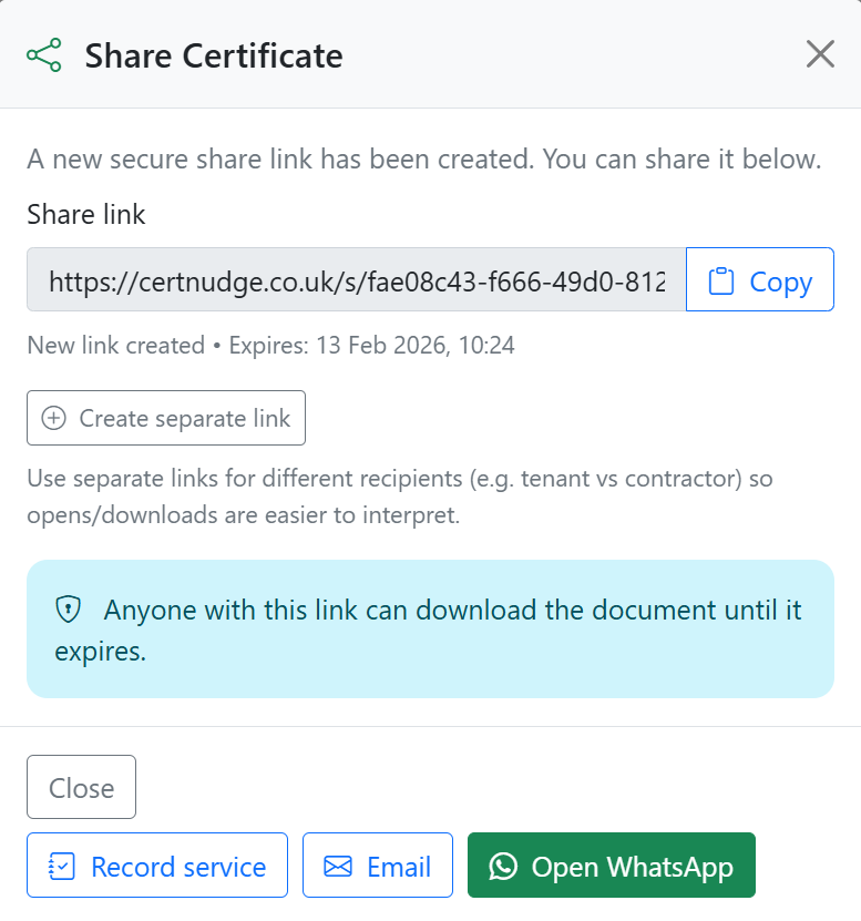 Secure Sharing Interface